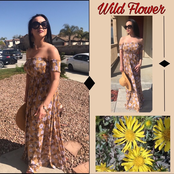 5 ⭐️ 1 Left❗️Wild Flower Boho Style Maxi Dress - Picture 2 of 7